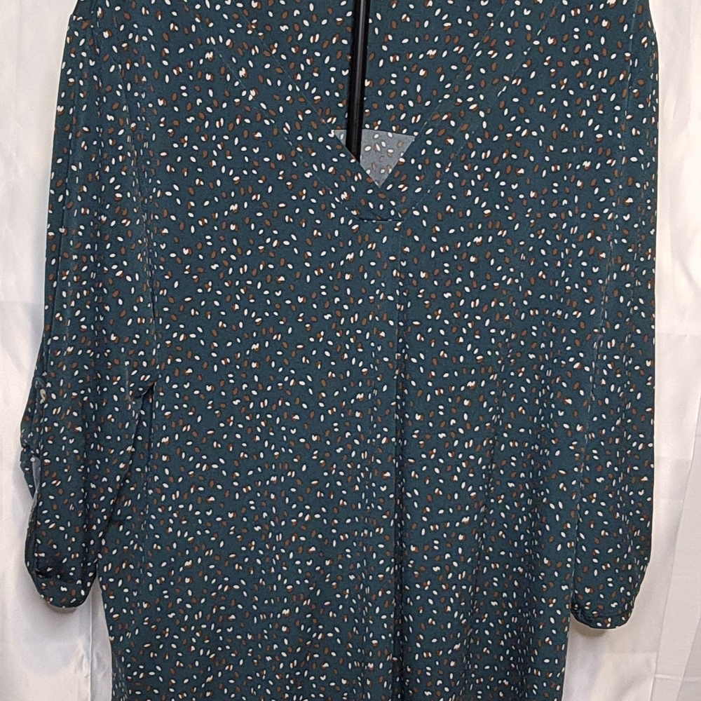 Beacon Teal and White Patterned Blouse
